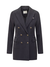 Circolo Pinstripe Double-Breasted Blazer - Circolo | $store$