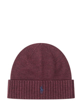 Polo Ralph Lauren Bordeaux Beanie Hat with Logo - COLLEZIONE TEAM EC | $store$