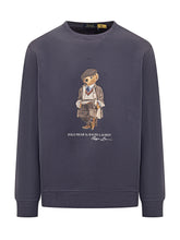 Blue Crewneck Polo Bear Sweatshirt by Polo Ralph Lauren - COLLEZIONE TEAM EC | $store$