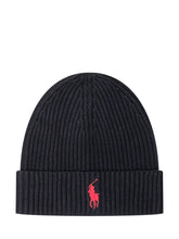 Polo Ralph Lauren Black Wool Beanie with Logo - COLLEZIONE TEAM EC | $store$