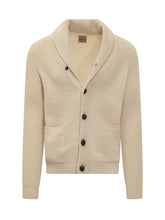 Cardigan Rakki' beige in lana merino - Abbigliamento Uomo | $store$