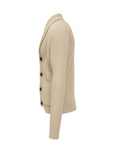 Cardigan Rakki' beige in lana merino - Abbigliamento Uomo | $store$