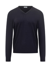 Malo Blue Cashmere V-Neck Sweater - COLLEZIONE TEAM EC | $store$