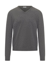 Malo Grey Virgin Wool V-Neck Sweater - COLLEZIONE TEAM EC | $store$