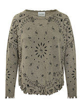 Bandana Print Sweater with Raw Edges KUJTEN - COLLEZIONE TEAM EC | $store$