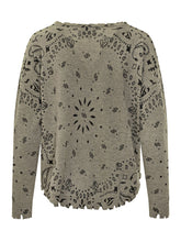 Bandana Print Sweater with Raw Edges KUJTEN - COLLEZIONE TEAM EC | $store$