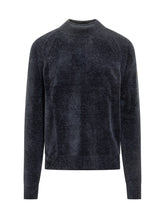 Blue Velvet-Effect Wool Crewneck Sweater RRD - COLLEZIONE TEAM EC | $store$