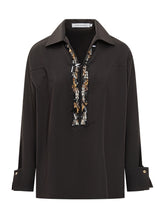 Simona Corsellini Black Shirt with Jewel Embroidery - COLLEZIONE TEAM EC | $store$