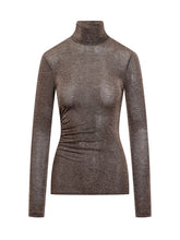 Simona Corsellini Bronze Lurex Tulle High Neck Top - COLLEZIONE TEAM EC | $store$