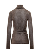 Simona Corsellini Bronze Lurex Tulle High Neck Top - COLLEZIONE TEAM EC | $store$