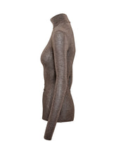 Simona Corsellini Bronze Lurex Tulle High Neck Top - COLLEZIONE TEAM EC | $store$