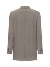 Simona Corsellini Grey Striped Blazer - COLLEZIONE TEAM EC | $store$