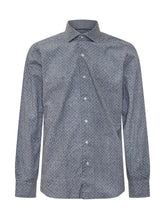 Camicia Barba in Cotone Fantasia Blu - Abbigliamento Uomo | $store$