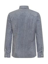 Camicia Barba in Cotone Fantasia Blu - Abbigliamento Uomo | $store$