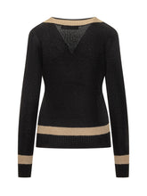Lauren Ralph Lauren Black Sweater With Gold Logo And Trim - COLLEZIONE TEAM EC | $store$