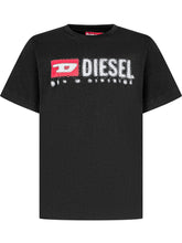 Diesel Kids Black T-shirt with Distressed Logo - COLLEZIONE TEAM EC | $store$