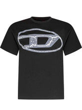 Diesel Kids T-shirt Nera con Maxi Logo Oval D - Abbigliamento Bambini | $store$