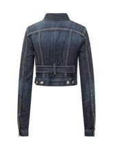 Dsquared2 Giacca Crop in Denim Blu con Zip e Bottoni - Abbigliamento Donna | $store$