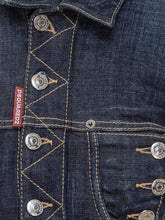 Dsquared2 Giacca Crop in Denim Blu con Zip e Bottoni - Abbigliamento Donna | $store$