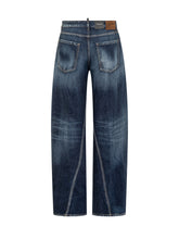 Dsquared2 Wide Leg Jeans in Blue Vintage Denim - COLLEZIONE TEAM EC | $store$