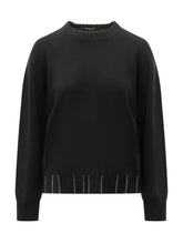 Fabiana Filippi Black Crewneck Sweater with Shiny Details - COLLEZIONE TEAM EC | $store$