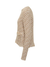 Beige Bouclé Jacket with Fringes by Fabiana Filippi - COLLEZIONE TEAM EC | $store$