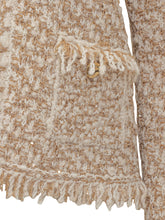 Beige Bouclé Jacket with Fringes by Fabiana Filippi - COLLEZIONE TEAM EC | $store$
