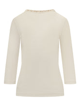 Ivory T-Shirt with Embroidered by Fabiana Filippi - COLLEZIONE TEAM EC | $store$