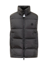 Moncler Gilet Nero Imbottito con Logo - Abbigliamento Uomo | $store$