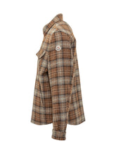 Brown Checked Wool Overshirt Moncler - COLLEZIONE TEAM EC | $store$