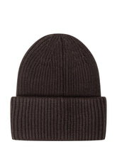 Moncler Brown Ribbed Beanie with Logo - COLLEZIONE TEAM EC | $store$