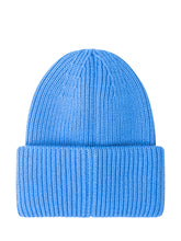 Moncler Cappello Beanie in Lana Blu con Logo - Accessori Uomo | $store$