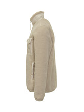 Cardigan Moncler con Zip in Pile Beige - Abbigliamento Uomo | $store$
