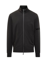 Moncler Felpa Nera con Zip e Logo - Abbigliamento Uomo | $store$
