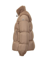 Moncler Esnaie Women s Beige Down Jacket with Shearling - COLLEZIONE TEAM EC | $store$