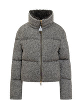 Moncler Piumino Brezesse Grigio Tessuto Tweed - Abbigliamento Donna | $store$