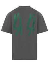 44 Label Group T-Shirt Grigia con Logo Ricamato Verde - 44 Label Group | $store$