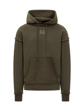 44 Label Group Felpa Hoodie Verde con Logo Ricamato - 44 Label Group | $store$