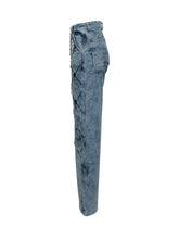 Des Phemmes Wide-Leg Jeans with Black Embroidery - COLLEZIONE TEAM EC | $store$