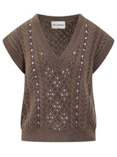 Des Phemmes cable-knit vest with jewel - COLLEZIONE TEAM EC | $store$
