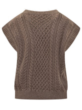 Des Phemmes cable-knit vest with jewel - COLLEZIONE TEAM EC | $store$