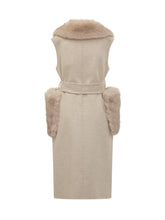 Gilet Bully in Lana Beige con Inserti in Pelliccia - Abbigliamento Donna | $store$