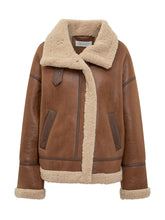 Giacca Aviator Bully in Pelle Marrone con Shearling - Abbigliamento Donna | $store$