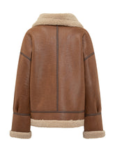 Giacca Aviator Bully in Pelle Marrone con Shearling - Abbigliamento Donna | $store$