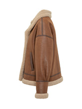Giacca Aviator Bully in Pelle Marrone con Shearling - Abbigliamento Donna | $store$