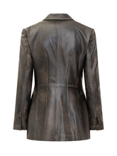 Sword Blazer in Pelle Vintage Nera - Abbigliamento Donna | $store$