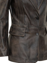 Sword Blazer in Pelle Vintage Nera - Abbigliamento Donna | $store$