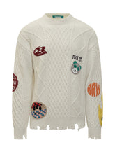Barrow White Sweater with Embroidered Patches - Barrow | $store$