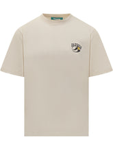 Barrow T-shirt Beige con Logo Curvo ed Emoji - Abbigliamento Uomo | $store$