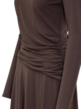 Tory Burch Abito Midi Marrone con Colletto a Contrasto - Abbigliamento Donna | $store$